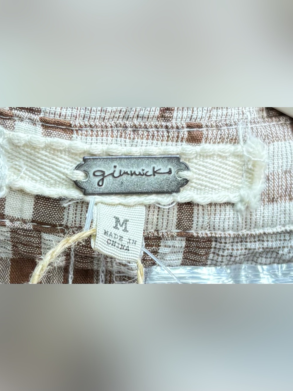 gimmicks by BKE Beige and Brown Plaid button down Shirt - Picture 3 of 5